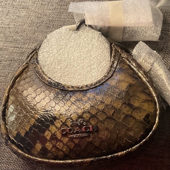 Coach Black and Gray Snake Print purse bag charm - Picture 2 of 3
